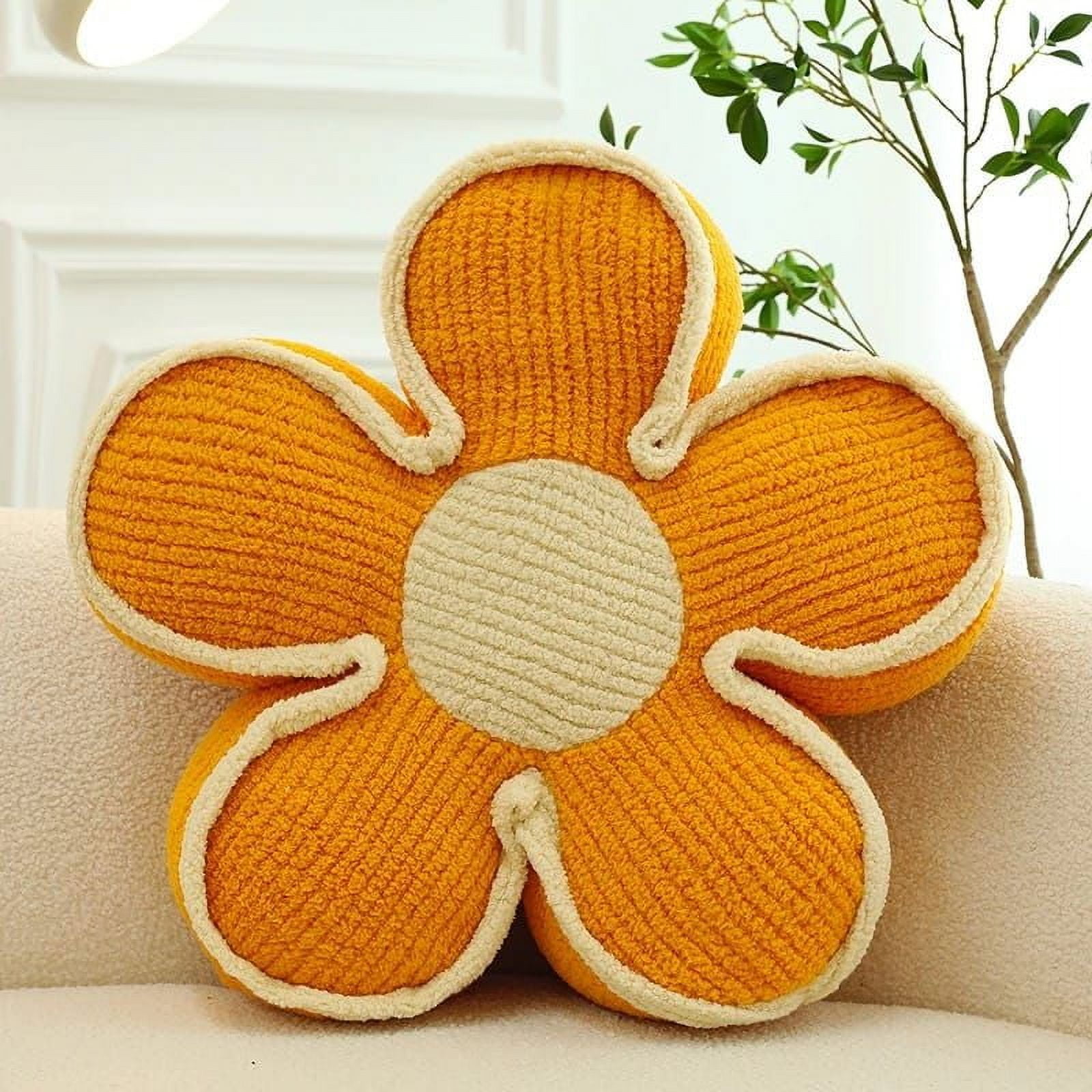 Genérico - Set De 4 Cojines Diseño Flor Color Naranja