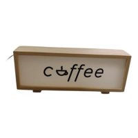 Bothyi - Marco De Letrero De Café Con Lámpara De Mesa Para Cafetería, Mesita De Noche, Dormitorio, Color Madera