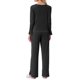 thumbnail image 3 of Pijamas de Mujer de Manga Larga con Lazo Lateral, Camisa Abotonada con Volantes y Pantalón de Pierna Ancha, Conjunto de Dormir L Negro, 3 of 6