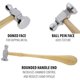 thumbnail image 2 of Mango de madera Chasing Hammer The Beadsmith, 2 caras, 29 cm, 2 of 7