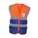 thumbnail image 3 of Chaleco Reflectante De Seguridad De Alto Brillo Para Profesionales De La Renovación, Ingenieros Ciclistas, Malla Azul Y Naranja., 3 of 5
