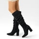 thumbnail image 3 of Botas Largas Mujer Casual Pu Texil Tacon Grueso Weide HX512, 3 of 9