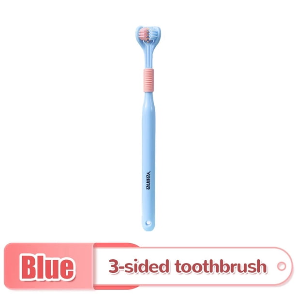 3D Stereo Three-Sided Toothbrush Ultra Fine Soft Hair Adult Toothbrush Tongue Scraper Deep Cleaning Health Oral Care Teeth Brush