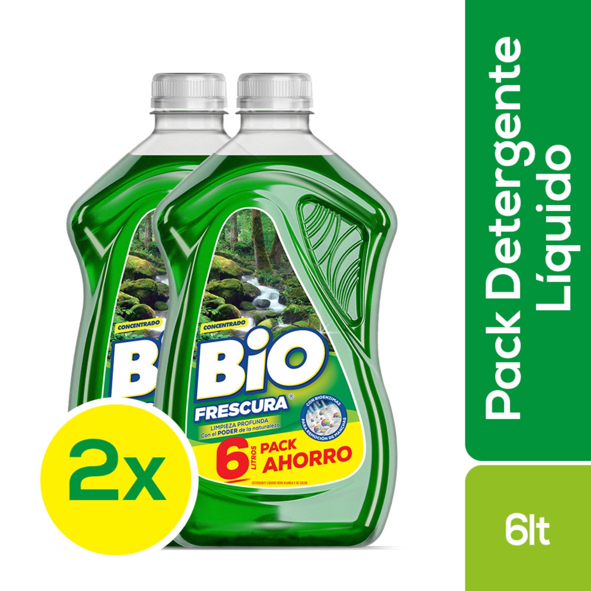 Detergente Líquido Bosque Nativo Pack 2 Botella 1 Un Bio Frescura