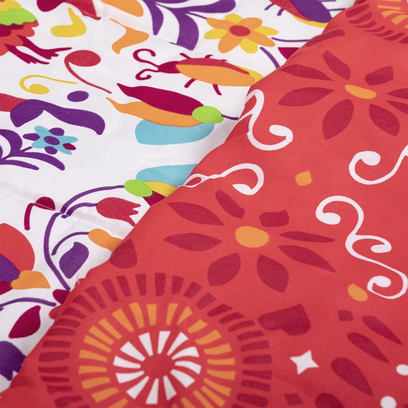 Arthome - Plumón México Reversible Estampado Rojo 1.5 Plazas