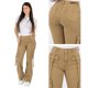 thumbnail image 5 of Jeans Mujer Cargo Flare Tiro Alto Beige 9328, 5 of 6