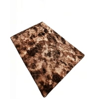 Genérico - Alfombra Textura Peluda 200X300 Color Marron Con Blanco