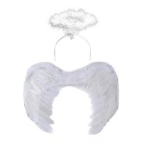Genérica - Alas De Angel + Halo Aureola - Blancas Blanco U