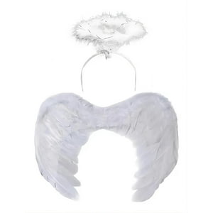 Genérica - Alas De Angel + Halo Aureola - Blancas Blanco U