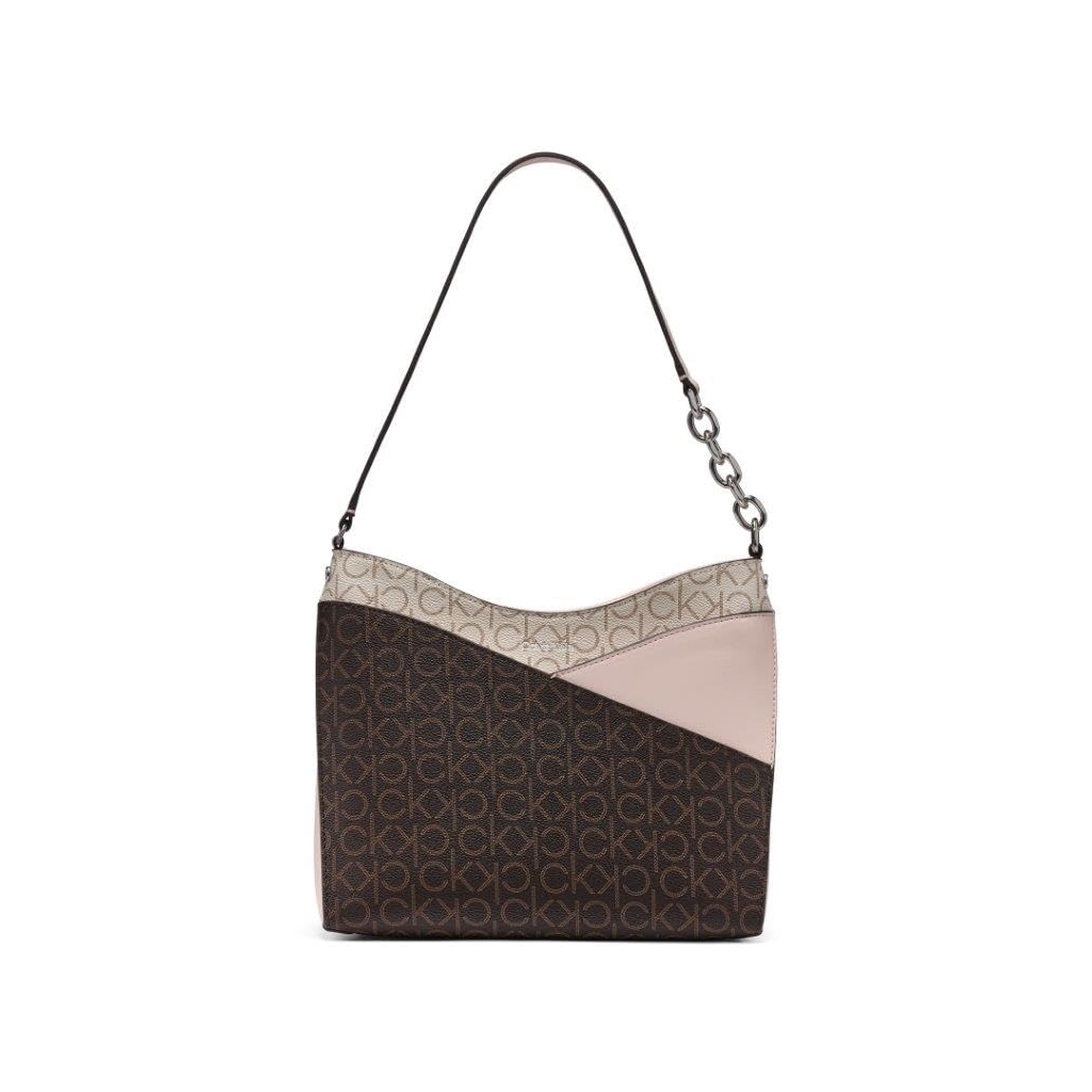 Bandolera Calvin Klein Nova Chain Hobo Brown De Cuero Vegano