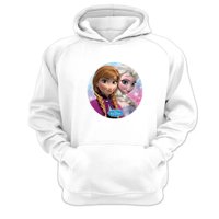 Genérico - Polerón Canguro Elsa Y Anna Blanco Talla S Unisex