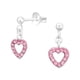 thumbnail image 1 of Pendientes con forma de bola corazón colgante con cristal, 1 of 2