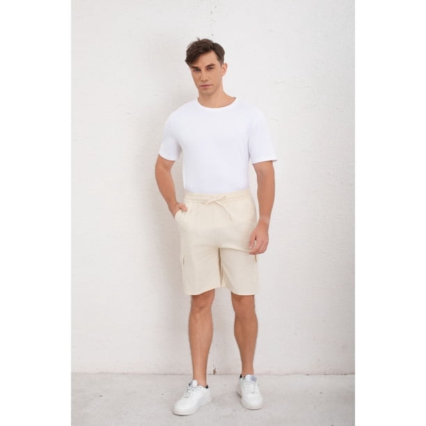 Short Cargo Bermuda Hombre Tipo Lino Temporada Primavera Verano 7145