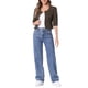 thumbnail image 2 of INSPIRE CHIC Chaquetas de Jean de Mezclilla Recortadas sin Cuello de Manga 3/4 para Mujer Marrón Oscuro XL, 2 of 6