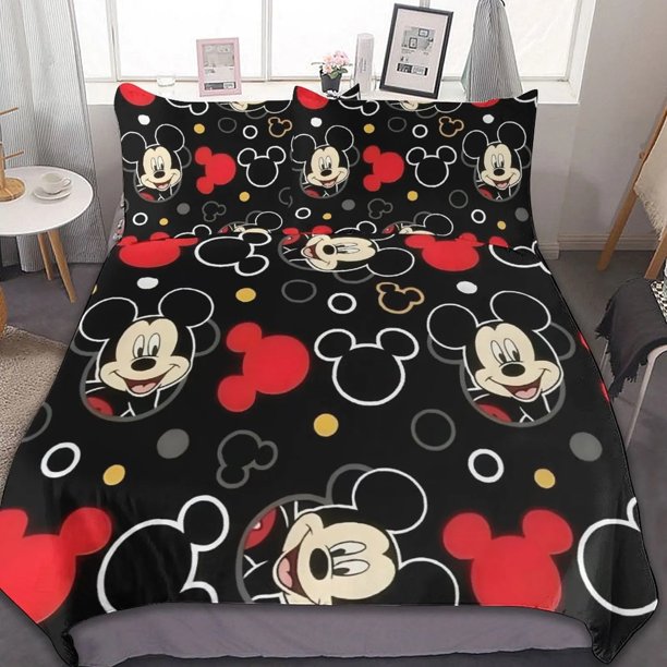 Mickey Mouse Bed Cover Set,Duvet Bed Linen ,3d Children Bedding Set, 2/3-Piece 1 Bed Cover,King Size Bed Sheets