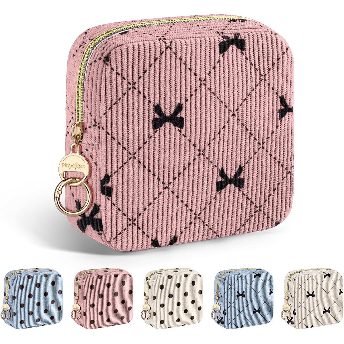 Vyseglobal - Neceser Maquillaje Mini Corderoy 14x14cm Portatil Mujer
