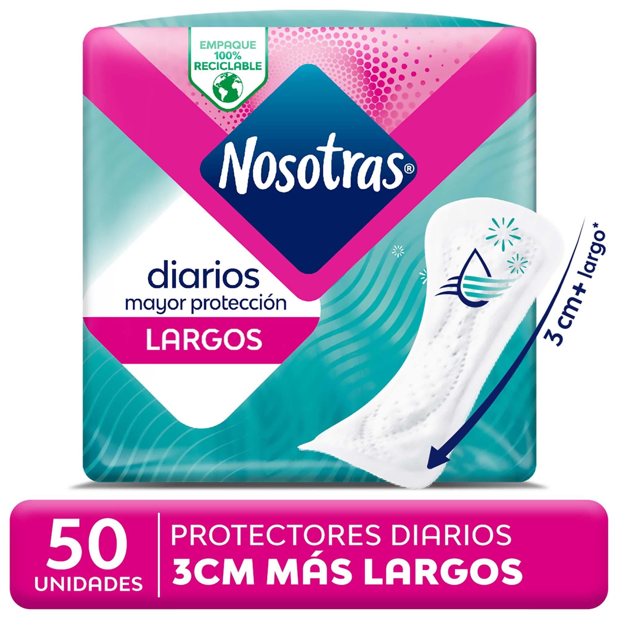 Protectores Diarios Largos - Control Humedad 50 un Nosotras