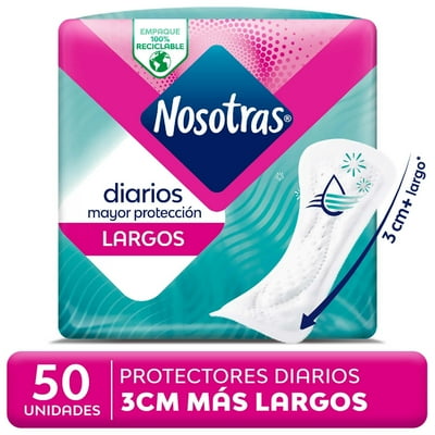 Protectores Diarios Largos - Control Humedad 50 Un Nosotras