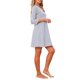 thumbnail image 4 of INSPIRE CHIC Vestido de Dormir de Mujer de Mezcla de Algodón a Rayas Suave con Mangas 3/4 y Cuello Redondo para Descanso y Hora de Dormir L Azul Marino, 4 of 6