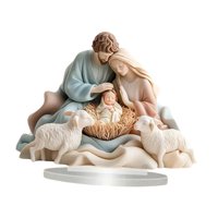 Magideal - 2D Jesús Decoración De Figura Santa Adorno De Escritorio Plano Decoración De Casas Religiosas Para El Hogar Para El Escritorio Del Escritorio Salón De Colorida Familia Santa