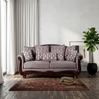 Latam Home - Sofa Catania 2 Cuerpos Clásico Tela Velvet Gris