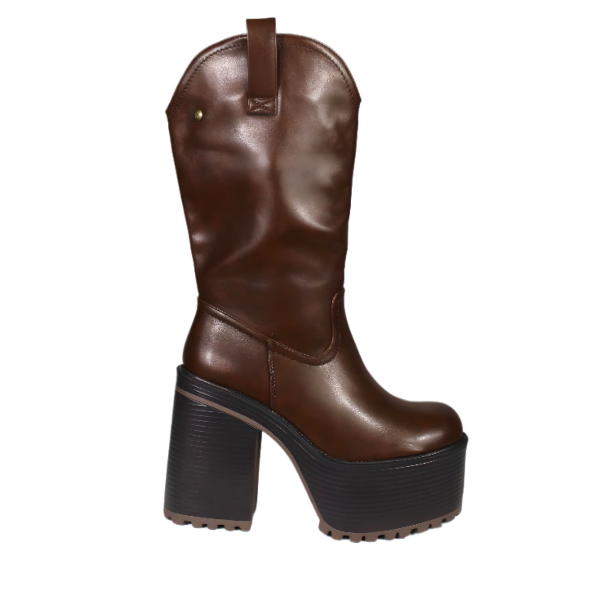 Bota Plataforma Ecocuero 95 Yassne Marron | Lider