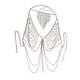 thumbnail image 1 of Sujetador de cadena de cuerpo de múltiples capas Bikini Crossover Arnés collar con borla, 1 of 3
