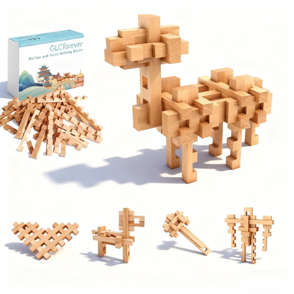 Camello De Juguete 37 Bloques De Construcción De Madera Stem