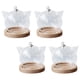 thumbnail image 4 of Mini Cúpula de Cristal de 4 Piezas, Tarros de Plantas Y Flores con Tapa, Cúpulas de Cristal Decorativas para Decoración de Mesa de Fiesta , Base de madera de gato, 4 of 5