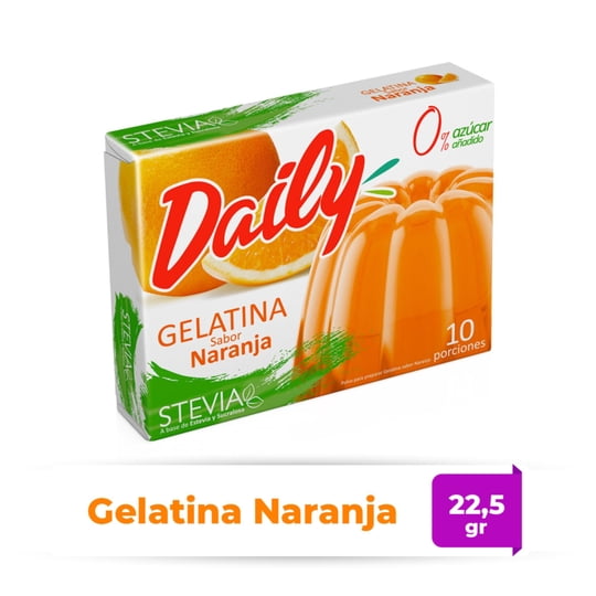 Gelatina Diet Sabor Naranja Caja 22 g Daily