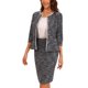 thumbnail image 4 of INSPIRE CHIC Conjunto de Traje de Tweed de 2 Piezas para Mujer Conjunto de Atuendo de Maestra para Regreso a Clases Chaqueta de Manga 3/4 con Botones Falda Lápiz Negra XS, 4 of 6