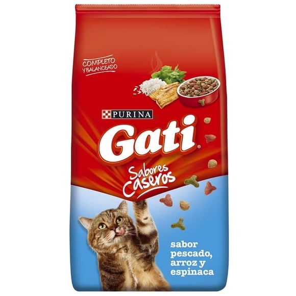 Alimento Seco Gato Adulto Sabor Pescado Arroz y Espinaca Bolsa