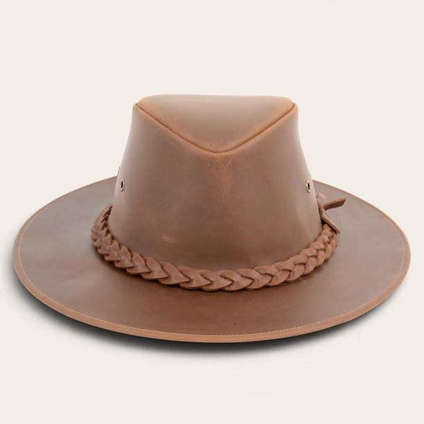 Sombrero de Cuero Engrasado Unisex OLKI Pumalin - Café marron M