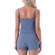 thumbnail image 3 of INSPIRE CHIC Conjunto de Pijama de Punto Acanalado para Mujer con Ribete de Encaje Suave Camiseta sin Mangas y Pantalones Cortos Conjunto de Salón con Tirantes Ajustables para Verano XL Azul, 3 of 6