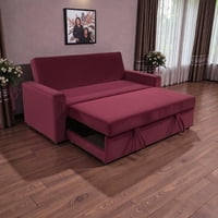 Diseños Valestrini - Sofa Cama Milano Tres Posiciones Felpa Burdeo
