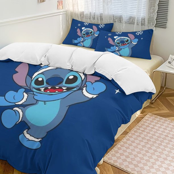 StitchCartoon Collection 3-Piece Comforter Set, Personalized Bedding Decor for Kids And Teens Bed Sheets