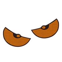 Magideal - Etiqueta Engomada Del Coche Ojos Etiqueta Del Coche Etiqueta De La Pared De Moda Etiqueta De Aire Acondicionado Dividida De Dibujos Animados Etiqueta Naranja