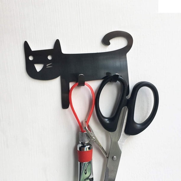 2pcs Self-Adhesive Cat-Shaped Wall Hooks - Perfect for Office Hanging & Decoration!