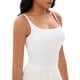 thumbnail image 4 of INSPIRE CHIC Camiseta de Tirantes Ajustables con Sujetador Incorporado para Mujer, Cuello Cuadrado, Camisola Blanca M, 4 of 5