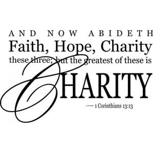 Rienda Libre Graphics - Decomural Faith Hope Charity Bible Verse Ws-15136