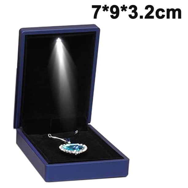 Caja para exhibir joyas y regalos para cadenas. Inserto extraíble y forro suave. Estuche organizador para collares.