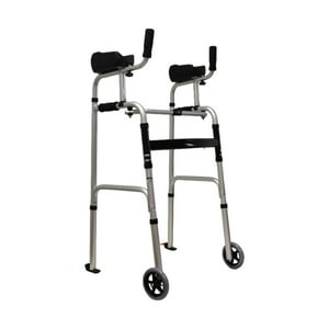 Maxcare - Andador Burrito Plegable Con Ruedas Y Apoyabrazos Gris