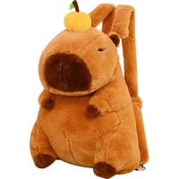 Genérica - Mochila Peluche Capibara Bolso Kawaii Capybara Marrón Claro Liso 35Cm Puede Almacenar Cosas