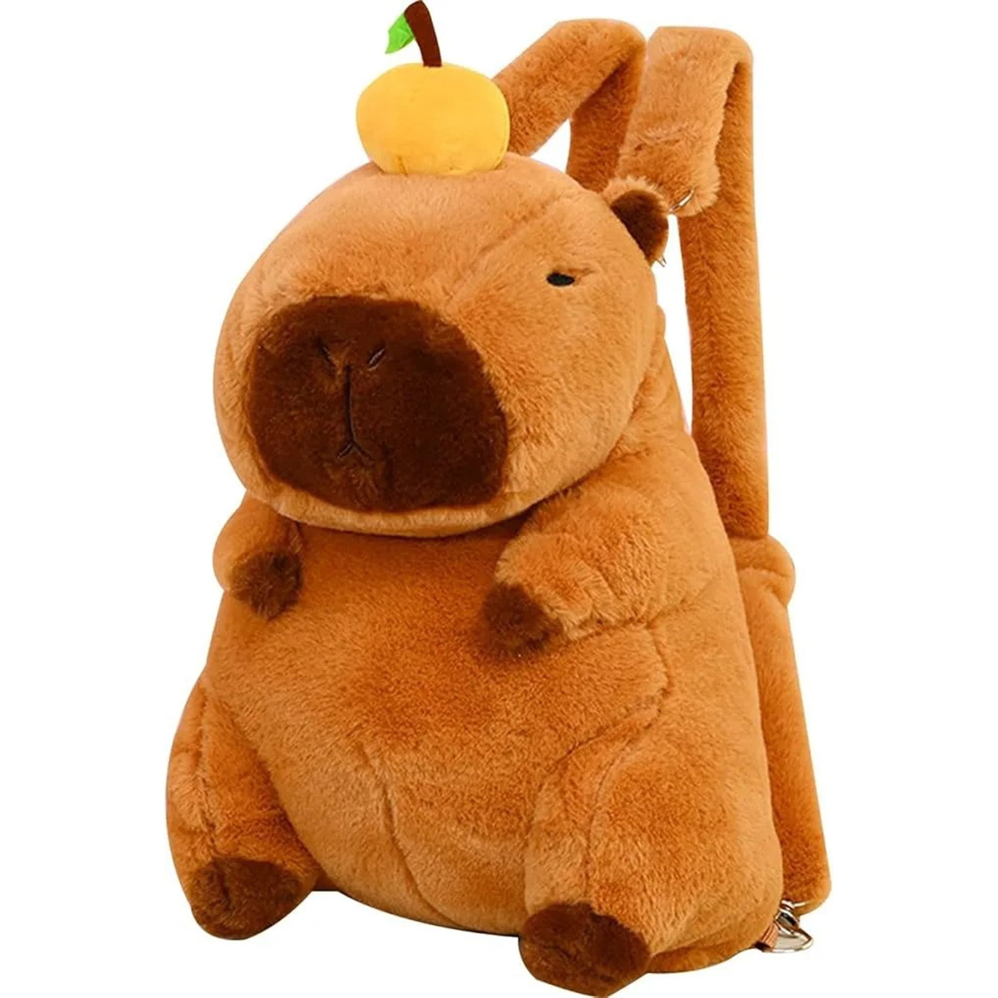 Genérica - Mochila Peluche Capibara Bolso Kawaii Capybara Marrón Claro Liso 35cm Puede Almacenar Cosas
