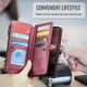 thumbnail image 4 of CaseMe Funda de Cuero for Samsung Galaxy A17 para Billetera [Bloqueo RFID] con Ranura para Billetes con Zíper para 10 Tarjetas, Correa de Hombro y Muñeca Magnética de Cuero PU Suave, Funda de Billete, 4 of 13