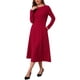 thumbnail image 4 of Vestido Largo de Manga Larga para Mujer INSPIRE CHIC Invitada de Boda Formal Cóctel Cuello Redondo Línea A Maxi Vestido XL Burdeos, 4 of 6