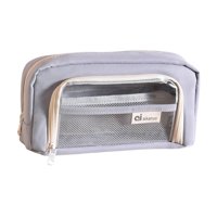 Magideal - Estuche Para Lápices Con Ventana Transparente, Estuche Para Bolígrafos, Bolsa De Maquillaje, Para Niñas, Niños, Estudiantes, Oficina En Casa Gris