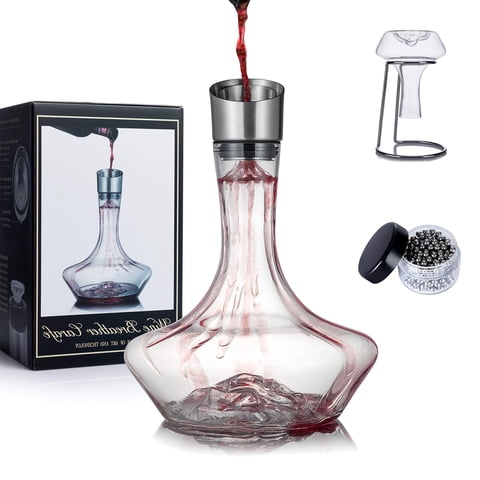 New Pacific Youyah - Set Decantador De Vino Youyah Iceberg Con Filtro Aireador De 1400 Ml