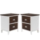 thumbnail image 1 of Set 2 Veladores Dormitorio Kew 2 Cajones Blanco Madera, 1 of 3