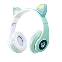 Importclick - Audífonos Inalámbrico Orejas Gato Led Wireless Bluetooth Verde